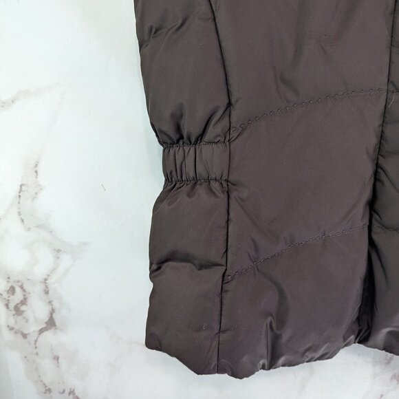Eddie Bauer Vest Women Medium Brown Down Puffer Insulated Quilt Goose Chocolate - Picture 8 of 9